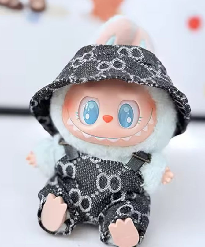 Labubu Designer Inspired Overalls + Matching Hat